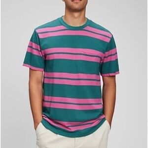 Gap 100% Organic Pique Cotton Original Pocket Striped T-shirt